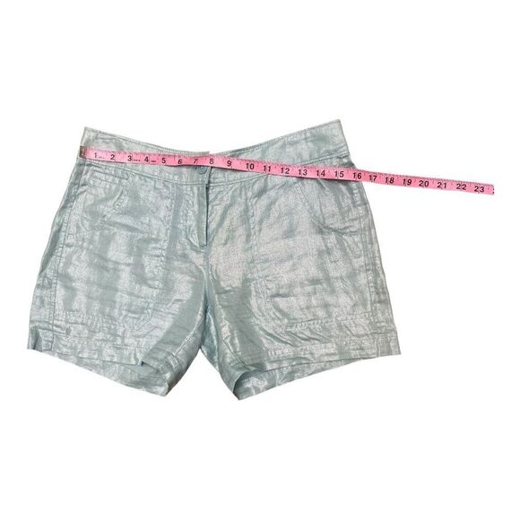 Tommy Bahama Sea-foam Mint Green Shorts Sparkle Size 4 100% Linen Designer EUC - Picture 2 of 6